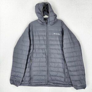 Columbia Jacket Mens 3XLT Gray Omni Heat TurboDown Hooded Down Quilted Puffer